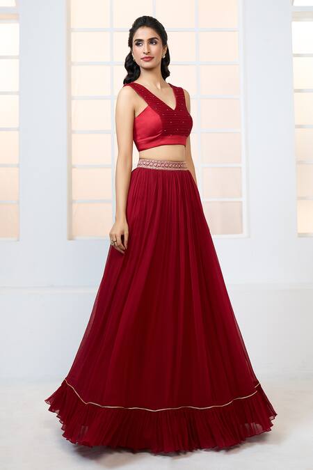 Maroon Lehenga - Buy Maroon Colour Lehenga Online At Best Price – Koskii