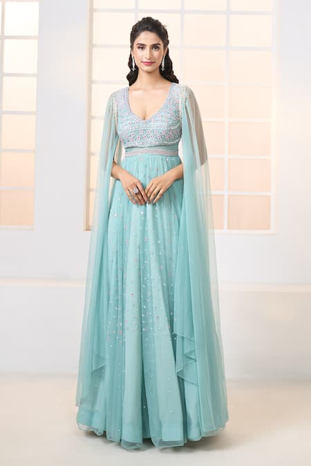 Full Sleeves Embroidered Party Wear Gown, Size: Extra Large at Rs 1300 in  Surat