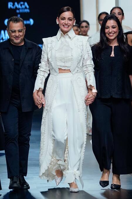 Pankaj & Nidhi Ivory Tulle, Silk Organza Embroidery Open Neck Conquistador Pearl Work Jacket Online at Aza Fashions Pankaj & Nidhi_Ivory Tulle, Silk Organza Embroidery Open Neck Conquistador Pearl Work Jacket _Online_at_Aza_Fashions