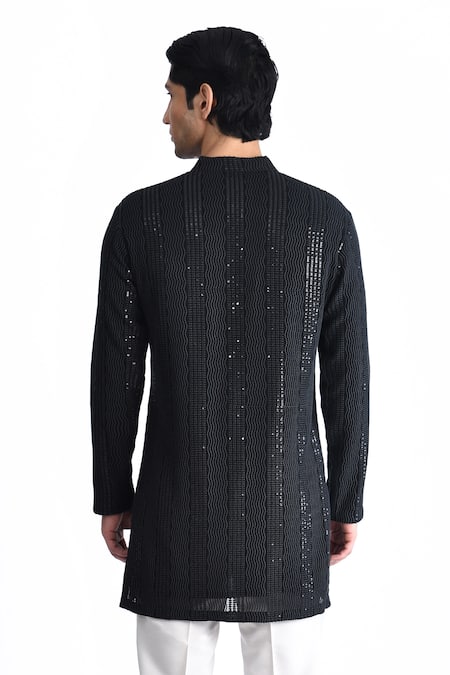 Rohit Gandhi + Rahul Khanna Chikankari Thread Work Short Kurta