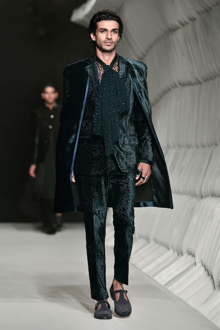 Rohit Gandhi + Rahul Khanna Supernova Crystal Embroidered Shirt 