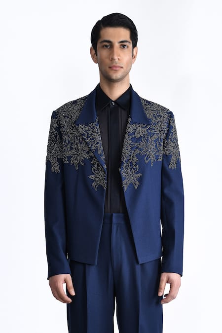 Rohit Gandhi + Rahul Khanna Crystal Floral Embellished Jacket 