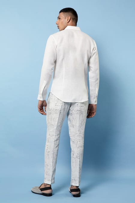 Rohit Gandhi + Rahul Khanna Linen Patch Striped Shirt 