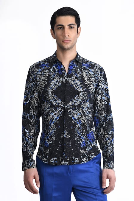 Rohit Gandhi + Rahul Khanna Placement Printed Button Down Shirt 