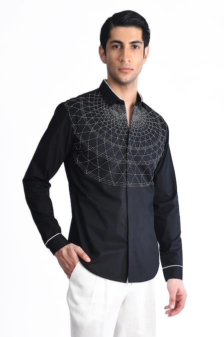 Rohit Gandhi + Rahul Khanna Thread Embroidered Shirt 
