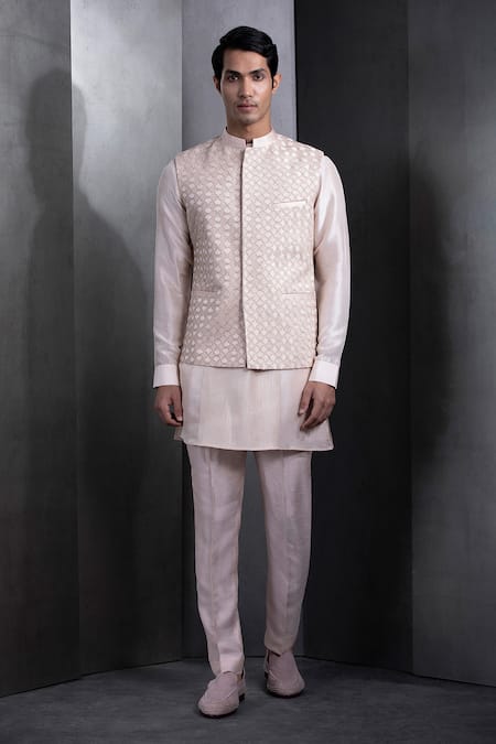 Rohit Gandhi + Rahul Khanna Silk Thread Embroidered Bundi 