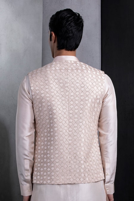 Rohit Gandhi + Rahul Khanna Silk Thread Embroidered Bundi 