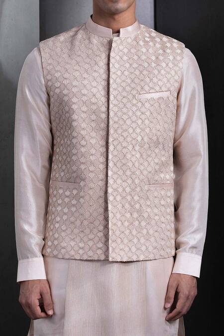 Rohit Gandhi + Rahul Khanna Pink Silk Embroidery Thread Bundi Online at Aza Fashions Rohit Gandhi + Rahul Khanna_Pink Silk Embroidery Thread Bundi _Online_at_Aza_Fashions