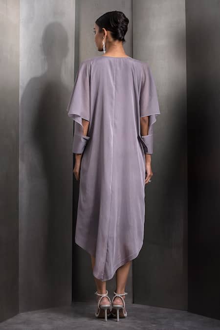 Rohit Gandhi + Rahul Khanna Sequin Embroidered Bodice Asymmetric Kaftan 