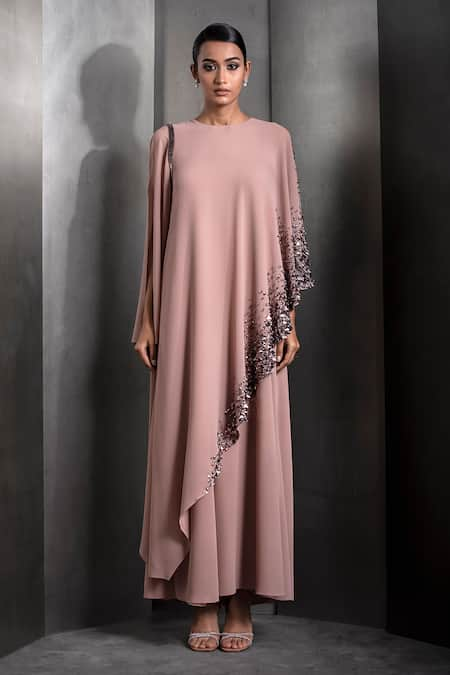 Rohit Gandhi + Rahul Khanna Metallic Sequin Embroidered Layered Kaftan 