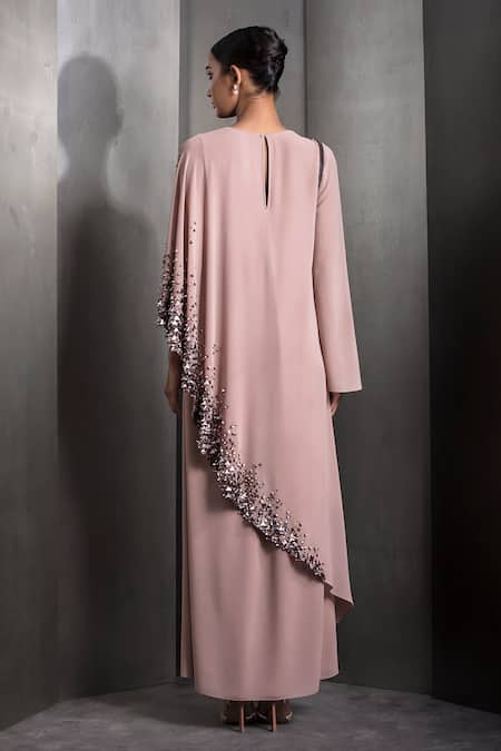 Rohit Gandhi + Rahul Khanna Metallic Sequin Embroidered Layered Kaftan