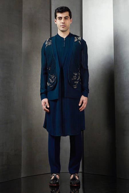 Rohit Gandhi + Rahul Khanna Finial Waist Interwoven Jacket 