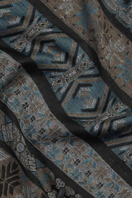 Buy Shingora Black Jay Metallic Geometric Woven Muffler Online at Aza Fashions Buy_Shingora_Black Jay Metallic Geometric Woven Muffler _Online_at_Aza_Fashions