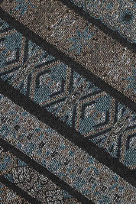 Shop Shingora Black Jay Metallic Geometric Woven Muffler Online at Aza Fashions Shop_Shingora_Black Jay Metallic Geometric Woven Muffler _Online_at_Aza_Fashions