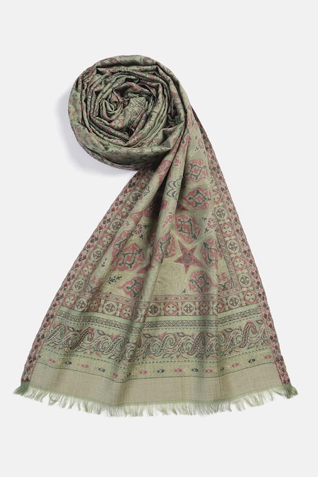 Shingora Haider Metallic Floral Woven Muffler 