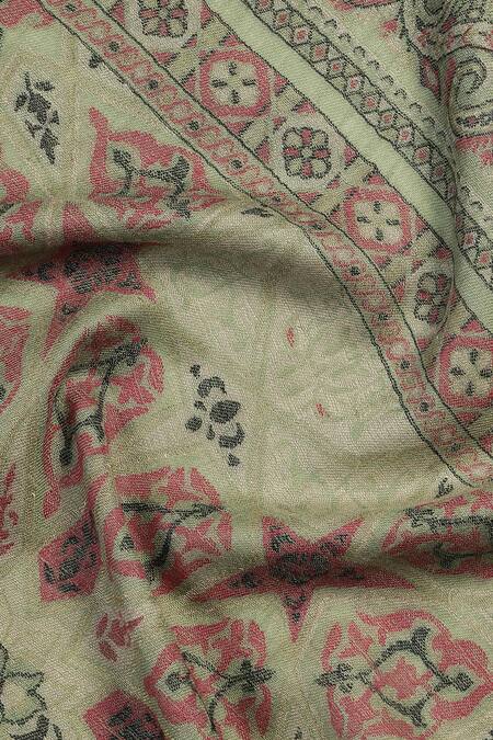 Buy Shingora Green Haider Metallic Floral Woven Muffler Online at Aza Fashions Buy_Shingora_Green Haider Metallic Floral Woven Muffler _Online_at_Aza_Fashions