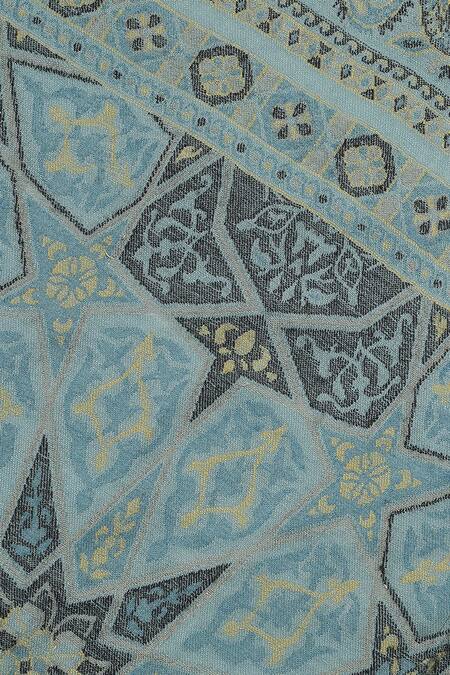 Shop Shingora Blue Haider Metallic Mughal Woven Muffler Online at Aza Fashions Shop_Shingora_Blue Haider Metallic Mughal Woven Muffler _Online_at_Aza_Fashions