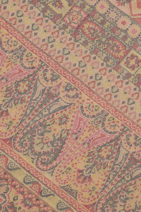 Shop_Shingora_Yellow Hussain Metallic Diamond Woven Muffler _Online_at_Aza_Fashions