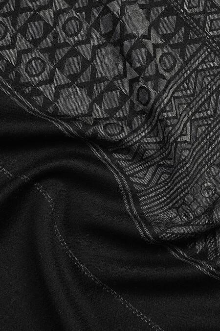 Buy_Shingora_Black Veer Abstract Border Woven Lohi Shawl _Online_at_Aza_Fashions