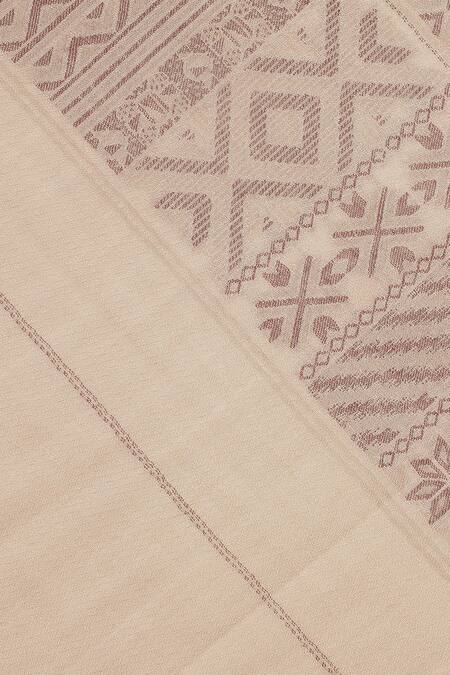 Shop_Shingora_Beige Veer Diamond Woven Lohi Shawl _Online_at_Aza_Fashions