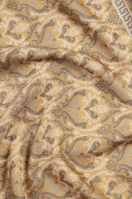 Buy Shingora Yellow Embroidery Ahmed Floral Woven Lohi Shawl Online at Aza Fashions Buy_Shingora_Yellow Embroidery Ahmed Floral Woven Lohi Shawl _Online_at_Aza_Fashions