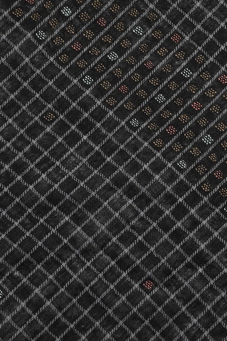 Shop_Shingora_Black Checks Checkered Woolen Dobby Muffler _Online_at_Aza_Fashions