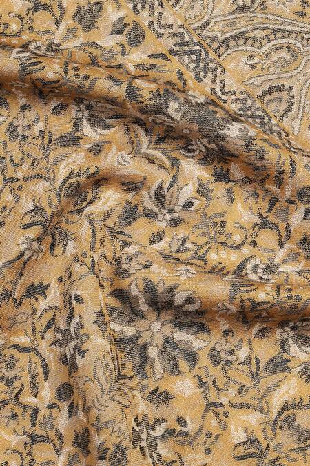 Buy_Shingora_Yellow Asim Baroque Bloom Wool Jacquard Lohi Shawl _Online_at_Aza_Fashions