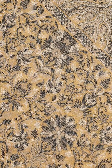 Shop_Shingora_Yellow Asim Baroque Bloom Wool Jacquard Lohi Shawl _Online_at_Aza_Fashions