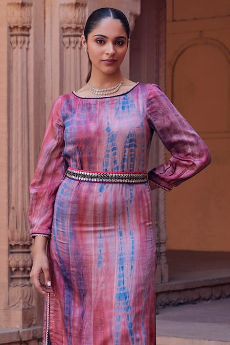 Studio Bagechaa Purple Chanderi Silk Sequins, Cut Work, Raina Asymmetric Kurta And Pant Set Online at Aza Fashions Studio Bagechaa_Purple Chanderi Silk Sequins, Cut Work, Raina Asymmetric Kurta And Pant Set _Online_at_Aza_Fashions