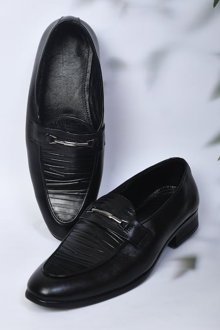 Arihant Rai Sinha Textured Slip On Leather Shoes 