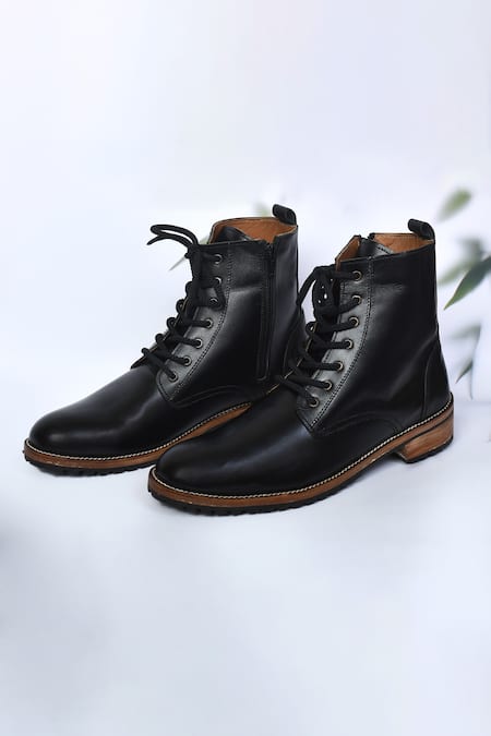 Arihant Rai Sinha Leather Tie Up Boots 