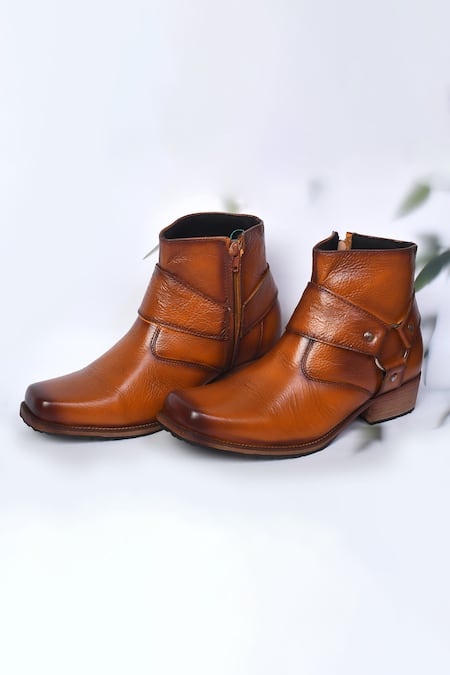 Arihant Rai Sinha Leather Patch Work Boots 