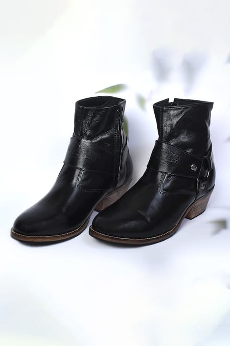 Arihant Rai Sinha Patch Work Leather Boots 