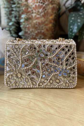 Buy_Priti Sahni_Ivory Embroidery Starry Night Sling Hand Bag _Online_at_Aza_Fashions