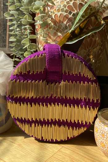 Buy_Priti Sahni_Purple Embroidery Eye Candy Wrist Bag _Online_at_Aza_Fashions