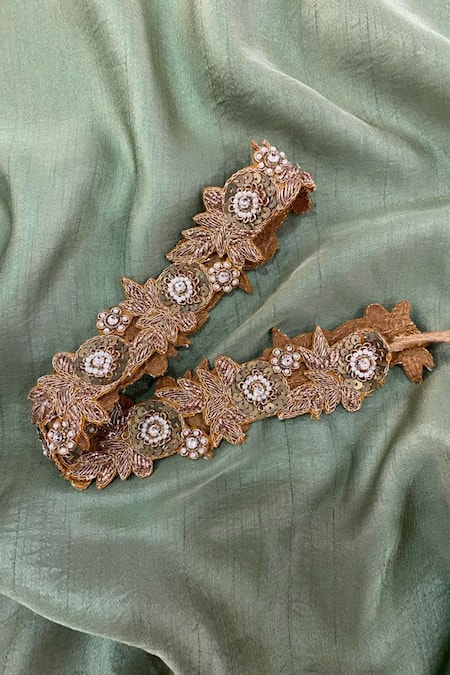 Priti Sahni Floral Hand Embroidered Belt 