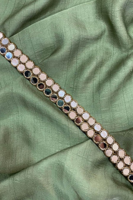 Priti Sahni Round Mirror Embroidered Belt 