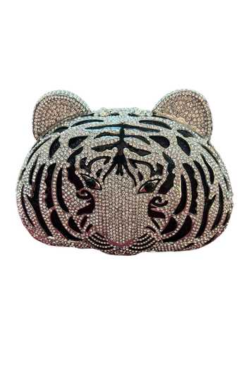 Buy Oceana Clutches Silver Crystals, Rhinestones Tiger Swarovski Work Clutch at Aza Fashions Buy_Oceana Clutches_Silver Crystals, Rhinestones Tiger Swarovski Work Clutch_at_Aza_Fashions