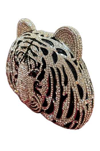 Shop Oceana Clutches Silver Crystals, Rhinestones Tiger Swarovski Work Clutch at Aza Fashions Shop_Oceana Clutches_Silver Crystals, Rhinestones Tiger Swarovski Work Clutch_at_Aza_Fashions