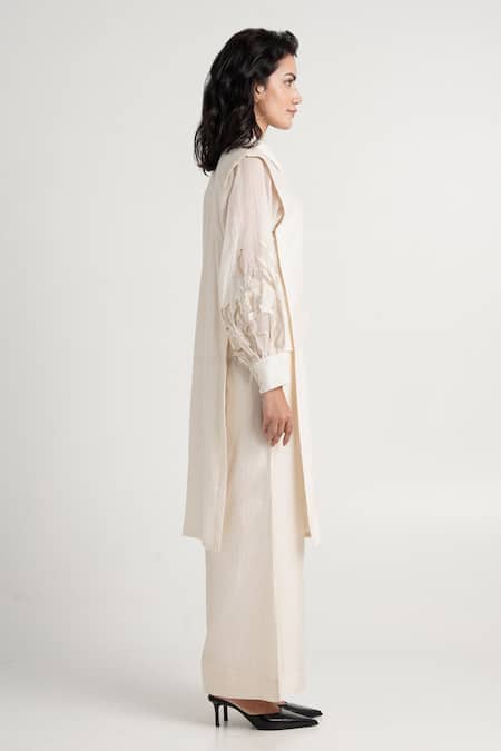 Buy Madder Much White , Cotton, Silk Embroidery Buckler Tunic And Pant Set Buy_Madder Much_White , Cotton, Silk Embroidery Buckler Tunic And Pant Set