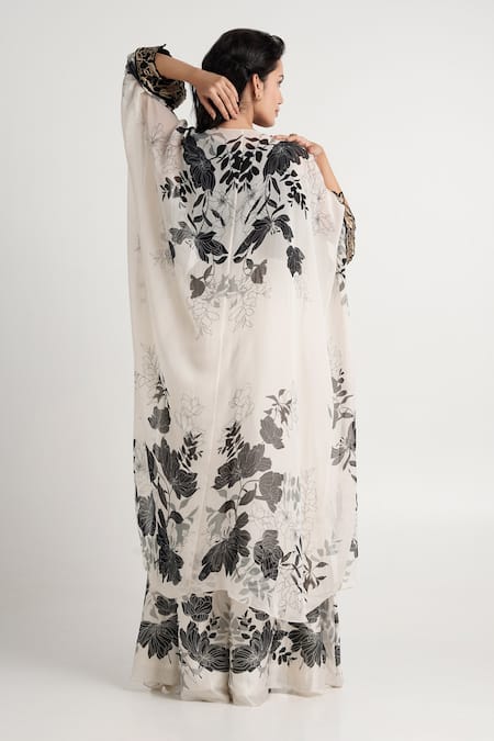 Shop Madder Much White Handloom Cotton, Silk, Cotton, Lucy Floral Pattern Jacket Pant Set at Aza Fashions Shop_Madder Much_White Handloom Cotton, Silk, Cotton, Lucy Floral Pattern Jacket Pant Set _at_Aza_Fashions