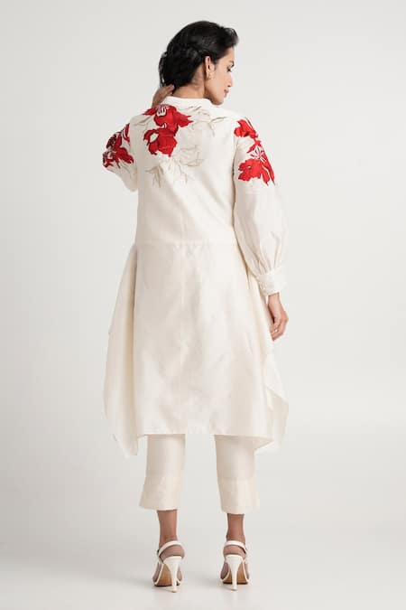 Madder Much Mars Square Hem Floral Embroidered Tunic & Pant Set 