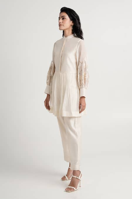 Madder Much Abe Pleated Embroidered Tunic & Pant Set 