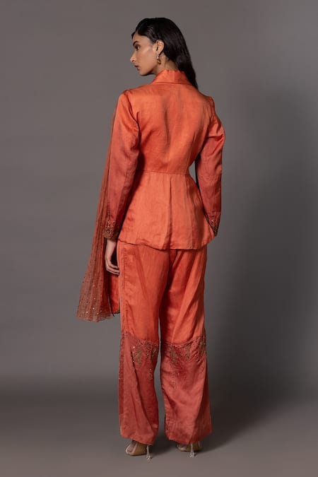 A Humming Way Gujiri Ombre Wrap Jacket With Trouser 