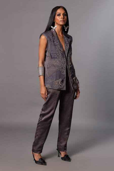 A Humming Way Shikhar Baugh Embroidered Jacket With Trouser 