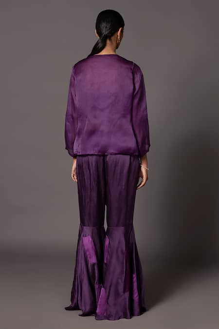 A Humming Way Pichola Metallic Threadwork Angarakha With Gharara 