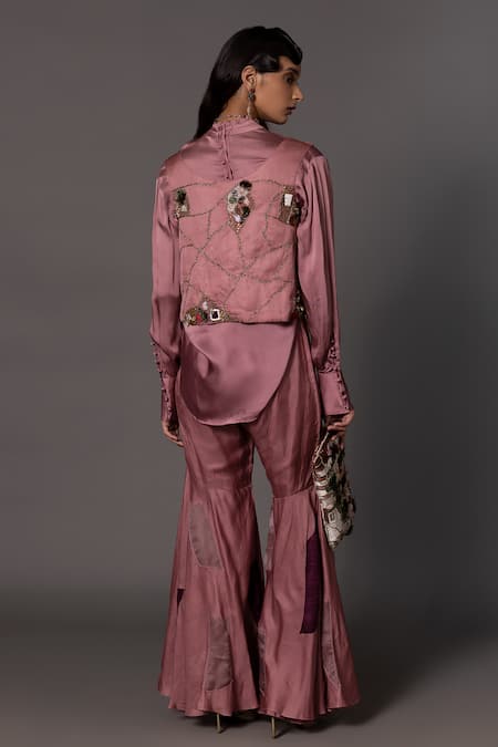 A Humming Way Mesa Metallic Threadwork Gillet Gharara Set 