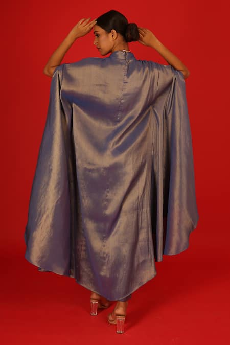 Shop Saksham & Neharicka Blue Tissue Bandeau Neck Periwinkle Solid Kurta And Palazzo Set at Aza Fashions Shop_Saksham & Neharicka_Blue Tissue Bandeau Neck Periwinkle Solid Kurta And Palazzo Set _at_Aza_Fashions