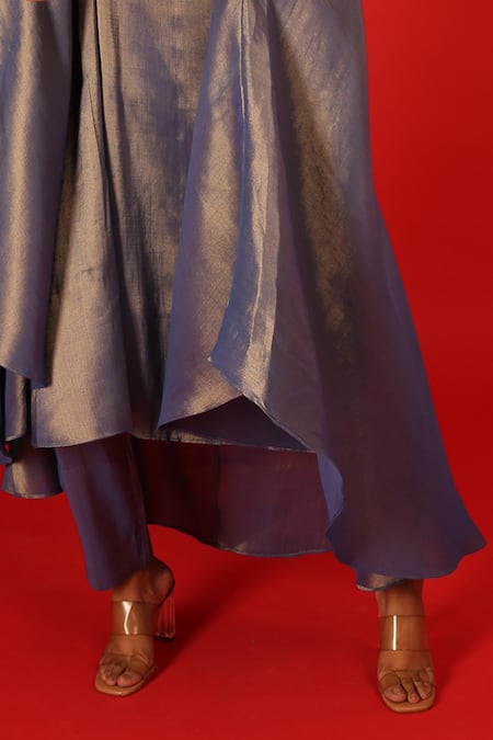 Buy Saksham & Neharicka Blue Tissue Bandeau Neck Periwinkle Solid Kurta And Palazzo Set Online at Aza Fashions Buy_Saksham & Neharicka_Blue Tissue Bandeau Neck Periwinkle Solid Kurta And Palazzo Set _Online_at_Aza_Fashions