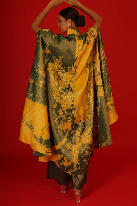 Shop Saksham & Neharicka Yellow Tissue Embroidery Bandeau Neck Falak Hand Kurta And Palazzo Set at Aza Fashions Shop_Saksham & Neharicka_Yellow Tissue Embroidery Bandeau Neck Falak Hand Kurta And Palazzo Set _at_Aza_Fashions